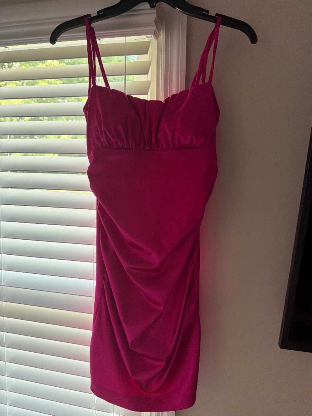 Pink Satin Mini Dress